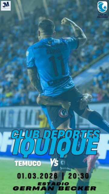 #Ascenso2026 
Señoras y señores, niños y niñas de todas las edades: hoy no es un día cualquiera, ¡HOY JUEGA CLUB DEPORTES IQUIQUE!

Desde las 20:30, los dragones celestes visitan a Temuco por la segunda fecha de la Liga de Ascenso. Acompañemos a los dragones en este nuevo desafío.

Partido con transmisión exclusiva de hbo max.

#VamosIquique #VamosDragones #TodosSomosCelestes