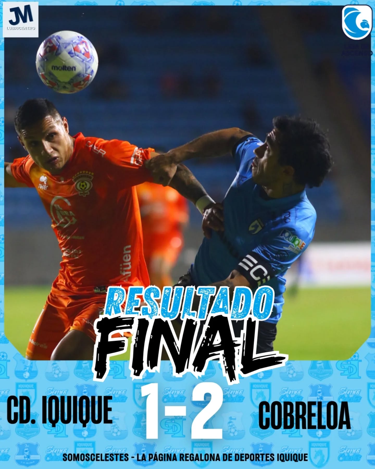 #Ascenso2026 FINAL.
Doloroso partido en el Tierra de Campeones. Deportes Iquique reaccionó tarde y no logró superar la resistencia de Cobreloa.

Ahora a buscar los puntos de visita.

Foto: @fabiancejas

#VamosIquique #VamosDragones #TodosSomosCelestes